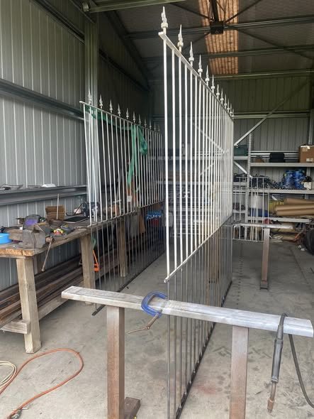 Ornamental fence and gate fabrication in the workshop