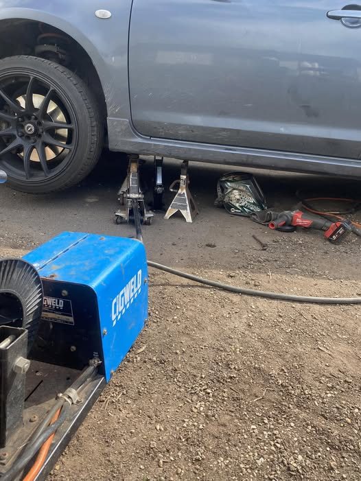 Sunday exhaust repair to get a car back on the road