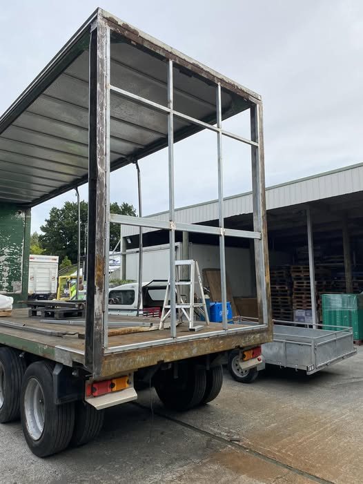 Back frame built on the rear of a trailer